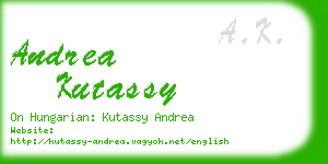 andrea kutassy business card